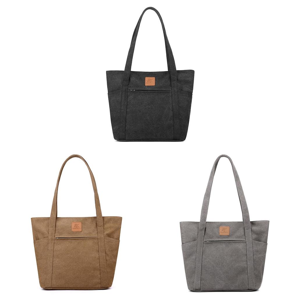 Canvas-Tragetasche für Damen mit Reißverschlusstasche und urbanem Stil für den täglichen Gebrauch