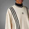Adidas Originals Adicolor 70s Vintage Series Striped Logo Print Crew Neck Sweatshirt Women Tops Beige IK7867