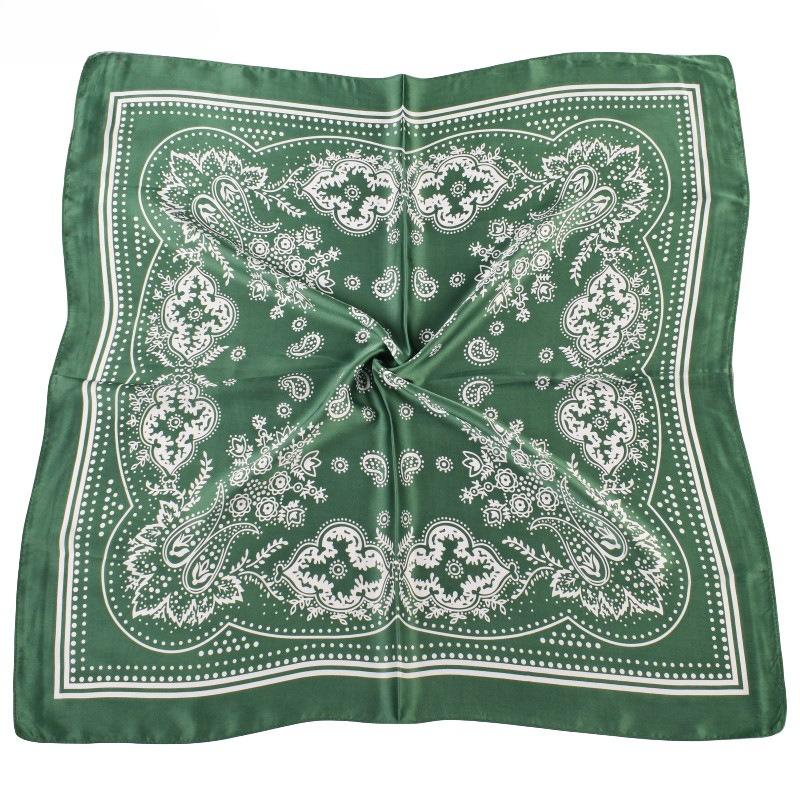 68Cm Paisley Small Cashew Flower Scarf For Women Spring And Summer Thin Satin Square Scarf Retro Versatile Headscarf Shawl