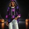 Women's Halloween Printed Hoodie 3/4 Sleeve Pullover Casual Tunic for Party