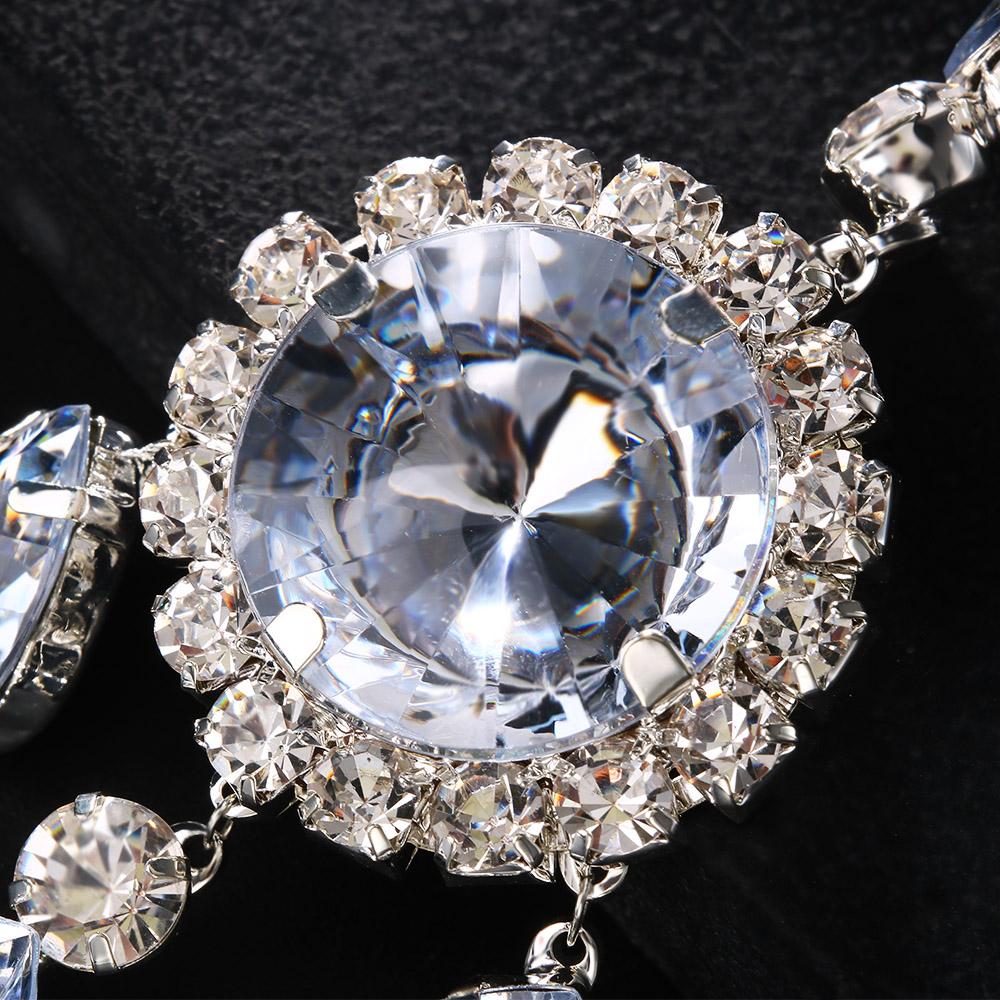 Stonefans Luxusní visací náušnice ve tvaru kapky vody Šperky pro drag queens Luxusní kulaté náušnice s kamínky Statement náušnice Karneval