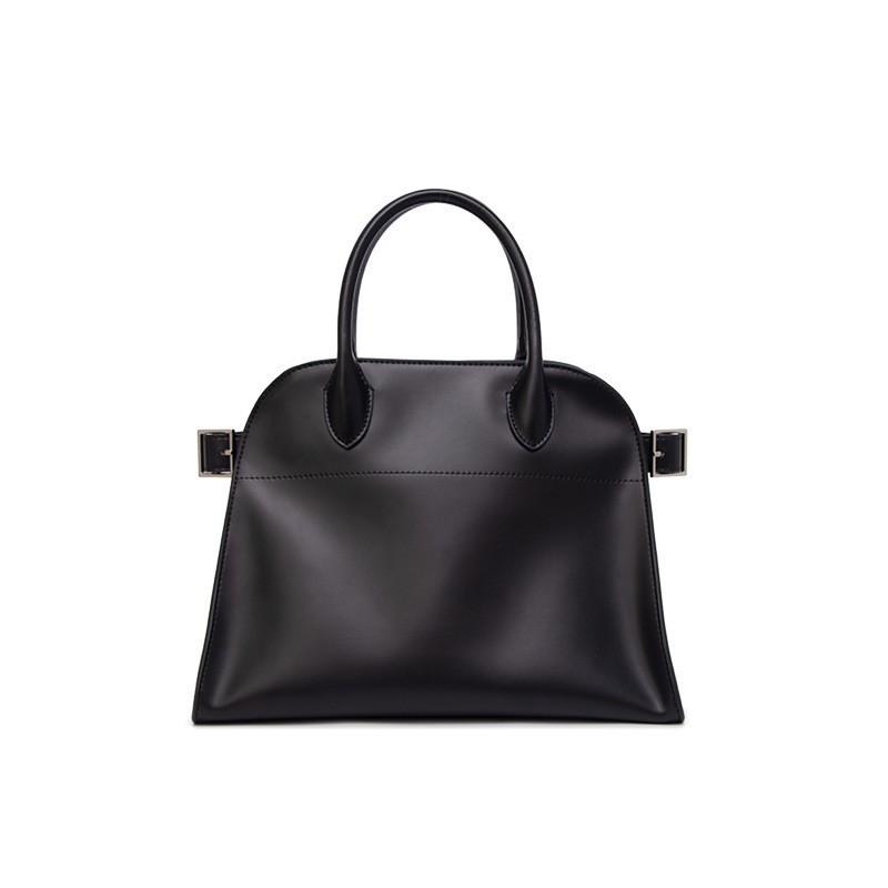 Cowhide Women's Bag High-quality Light Luxury Diagonal Span Large-capacity Leather 2025 New Style Niche Tote Black One-shoulder Portable