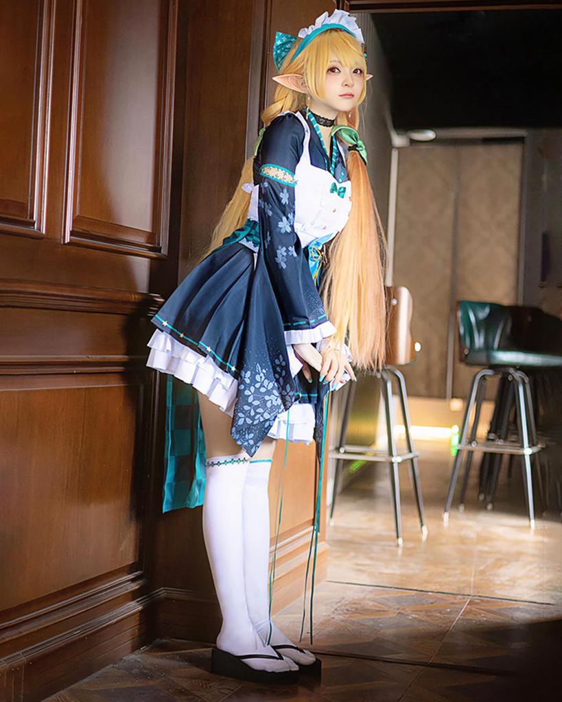 [Milky Time] Nijisanji Pomu Rainpuff Cosplay Halloween Maid Outfit Pomu Rainpuff