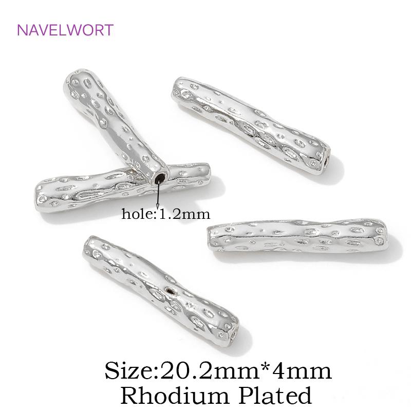 18K Gold Plated Irregular Long Strips Beads Separators,Brass Spacers Bead For Jewlery Making DIY Bracelet Making Accessories