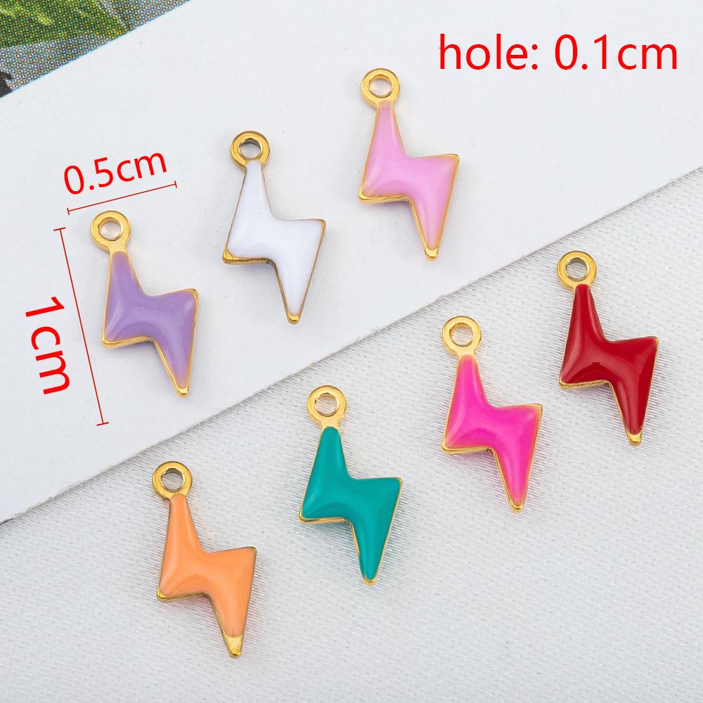 20pcs Stainless Steel Enamel Colorful Charm Cross Heart Moon Star Pendant for DIY Women Jewelry Making Necklace Earring Supplies
