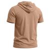 Men’s T-shirts Hooded Short Sleeves Cotton Shirts Fitness Tops Casual Street Punk Hip Hop Style Wear