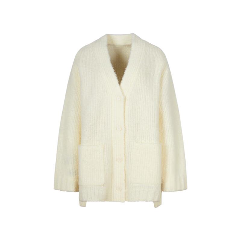 LESS 2024 Spring New Merino Wool Loose Knit Cardigan