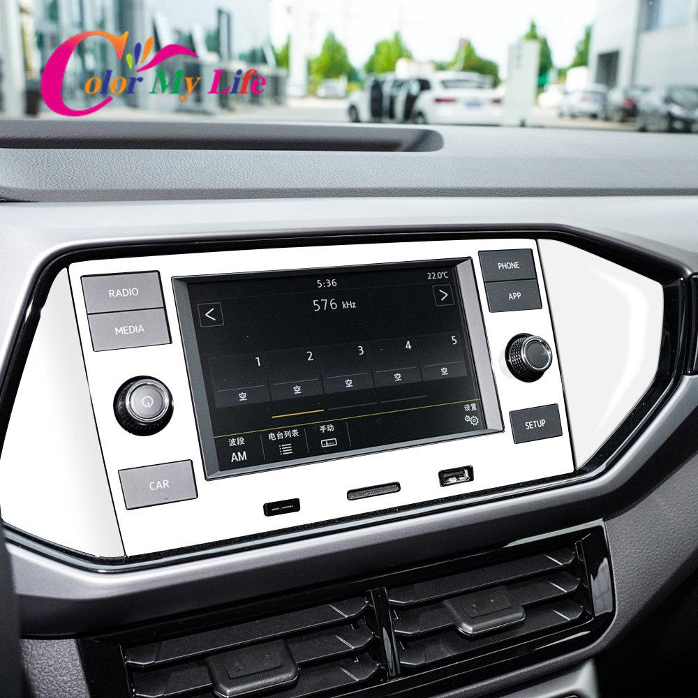 Car Navigation Panel Cover for VW T-Cross 2018-2023 Console Display Frame Center Sequins Stickers for Volkswagen