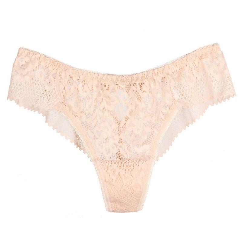 Sexy Thong Women's Lace Briefs Hollow Knickers Out Water-soluble Flower Women's Underwear Half Hip Bikini Hot Shorts Panties