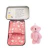 Little Pocket Plush Bear Stuffed Tiny Bear Animal In A Tin Inspirational Little Pocket Bear with Sleeping Quilt for Sympathy Christmas Birthday Gift