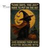 Distressed Metal Signage Retro Halloween Wall Sign, Pumpkin Ghost Bathroom American Style Decor Art Witch Cat Festival Sign for Bar Home Room