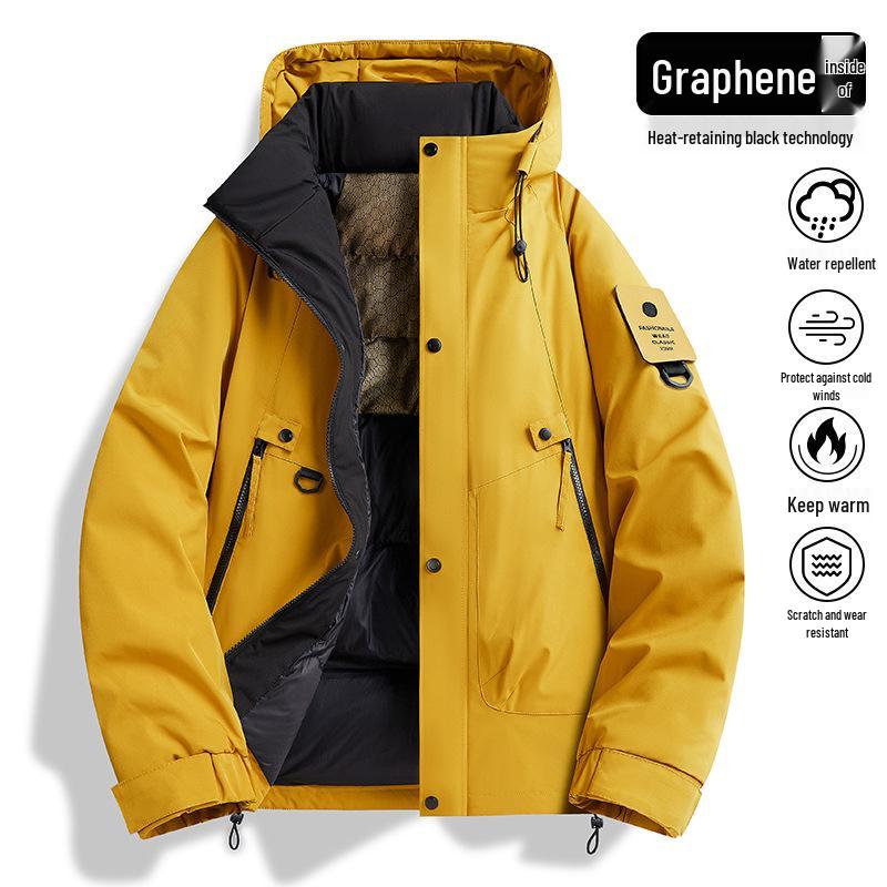 Winddichte, verdickte Winterjacke aus Graphen-Baumwolle für Herren
