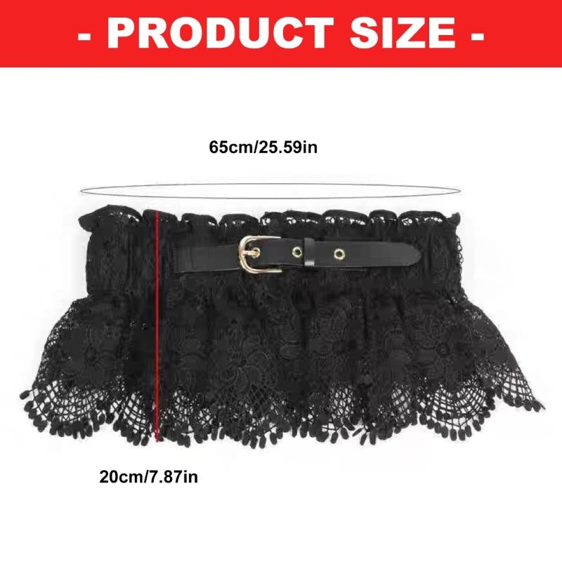 Elegant Lace Flower Corset Dress Waist Belt For Women Elastic Girdle Dress Accessory For Daily Outfit Waist Styling