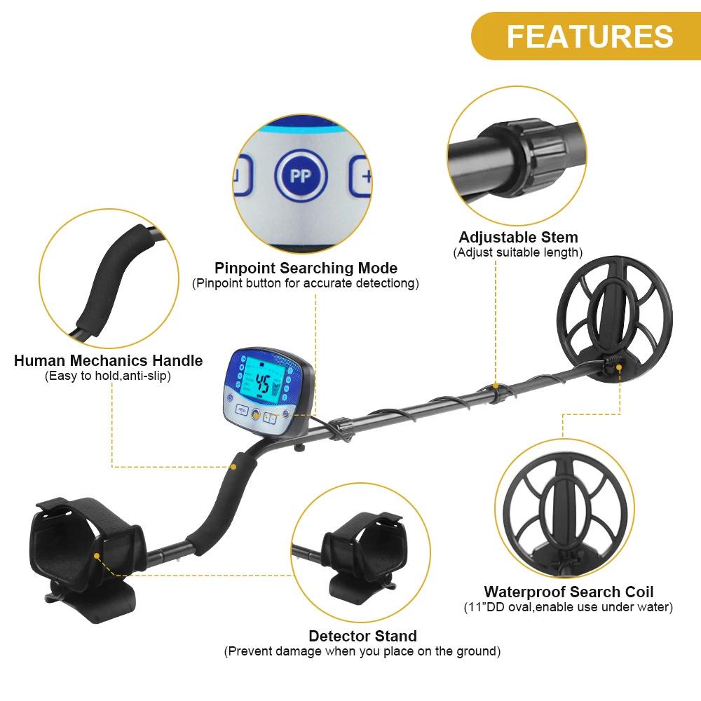 TX11MD990 Professional Underground Metal Detector 10.2 Inch Waterproof Coil High Sensitivity Hunter Finder Metal Finder Portable