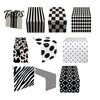 Easy Care Table Decor Modern Geometric Runner, Black And White Checkered Casual Texture Dining Room Accessory 72 Inch Striped Runner for Stylish