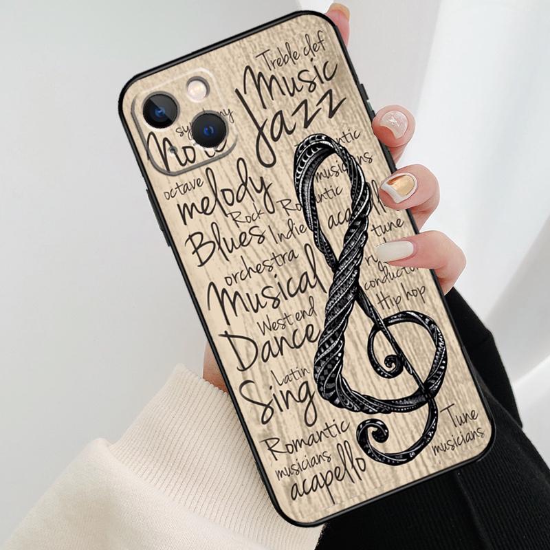 Music Note Musical Treble Clef Phone Case For iPhone 17 Pro Max 14 13 12 11 15 16 Pro Max mini 15 16 Plus 16e 17 Air Cover