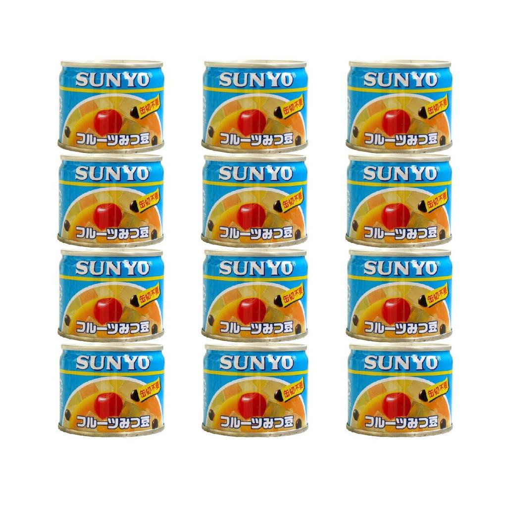Sanyodo Canned Fruit, Mitsumame, 130g (Best-by date: 3 years from date of manufacture) EO8, 12-can set. Long-lasting, portable food can.