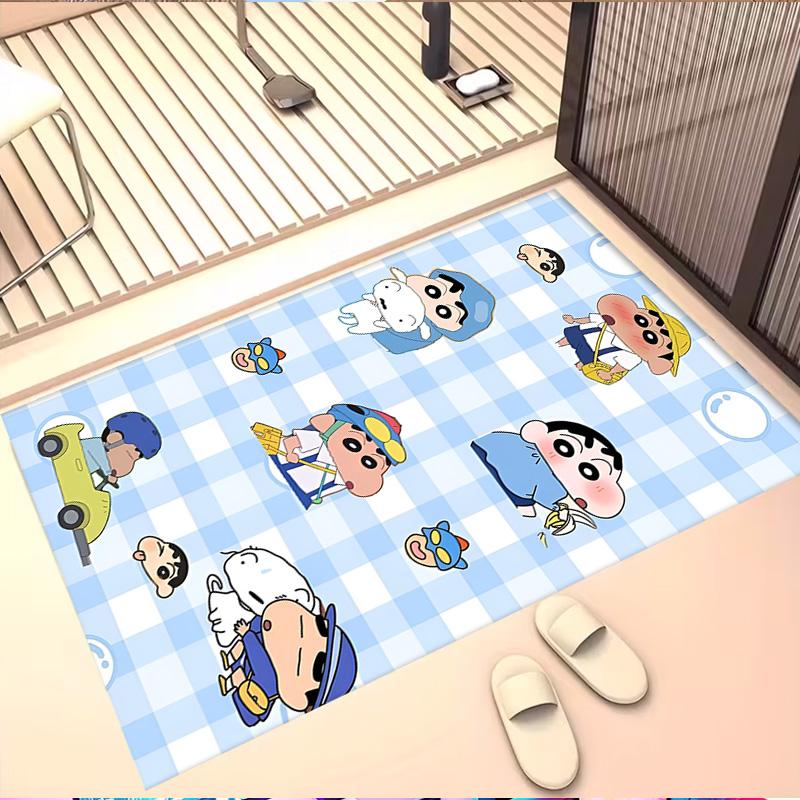 Crayon Shin Print Rug, Washable Floor Carpet, For Entryway Dorm Laundry Room Office Study, Home Decor Birthday Christmas Gift