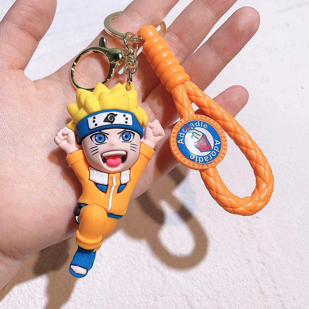 Cartoon PVC Naruto Anime Peripheral Toy Doll Keychain Naruto Silicone Figure Car Key Chain Christmas, Halloween Gift