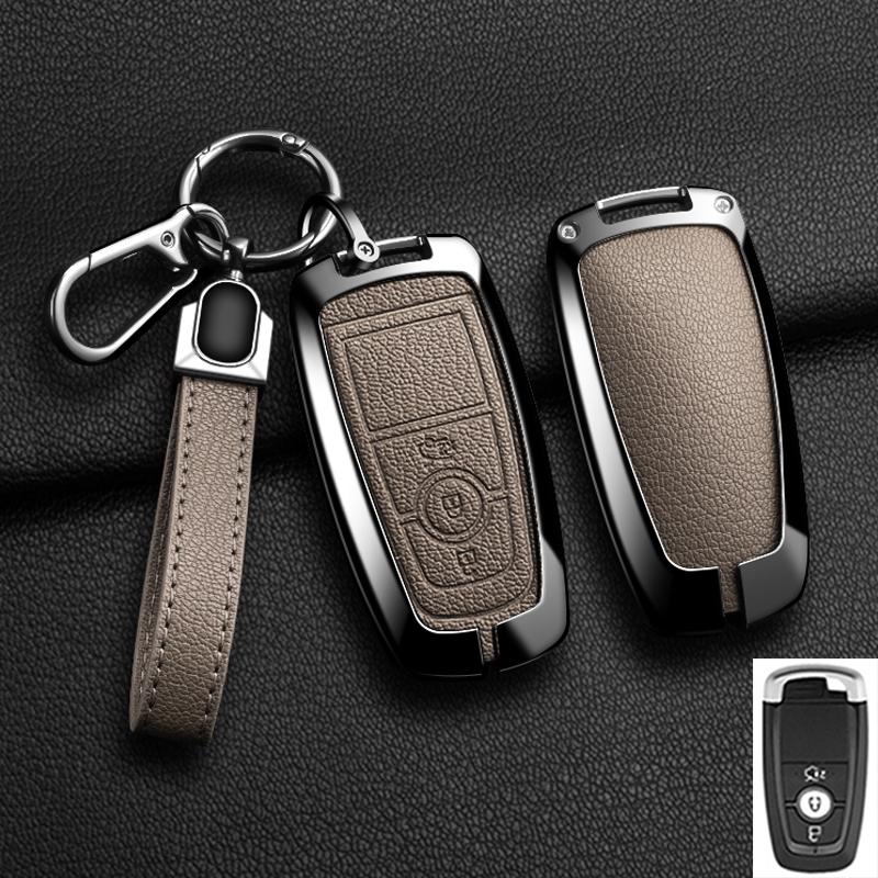 Zinc Alloy Leather For Lincoln Corsair Nautilus Aviator Navigator Continental Car Key Case Shell Keychain Keyring Car Key Cover