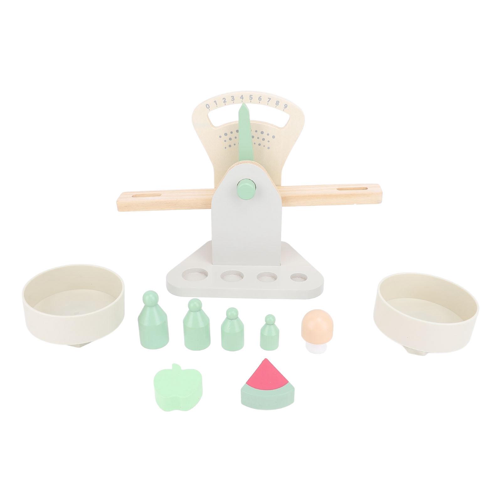 

Balance Scale Toy Wooden Sturdy Balance Scale and Weight Set Kids Educational Toy