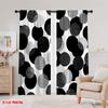 2 Stück, 2D-Flachdruck Kreative Vorhänge Schwarze und Weiße Kreise Vielseitig 100% Polyester (ohne Stange) Vielseitige Allzweck- für