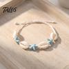 Lightweight Vacation Wrist Jewelry Summer Beach Bracelet, Bohemian Sea Shell Turtle Braided Handmade Woven Casual Daily Wear Accessory String