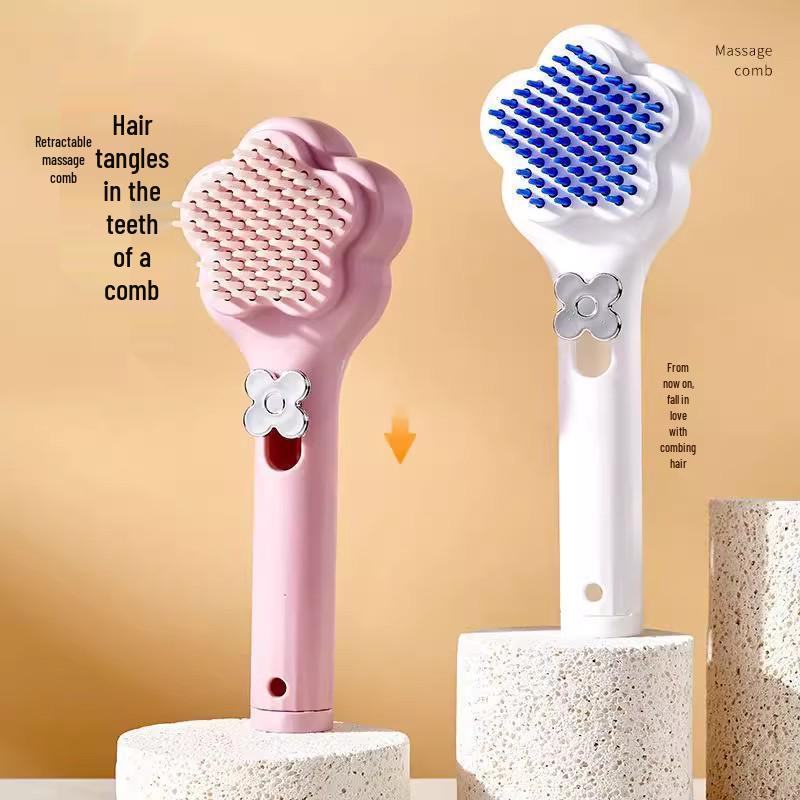 Retractable Anti-Static Massage Comb: Hair-Friendly Scalp Cleaner for Smooth Hair