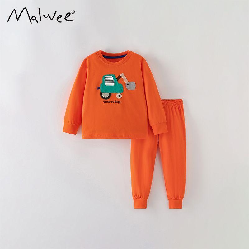 

Хлопковая пижама для мальчиков 2025 Весна и Осень Детский комплект домашней одежды с длинным рукавом Теплое термобелье для маленького мальчика Комплект из двух предметов 10550 120cm