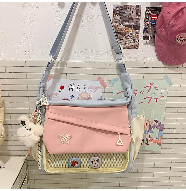 School Bag Large Capacity Ins Wind Tooling Retro Mailman Student Class Shoulder Backpack High Value Trend Messenger Bag