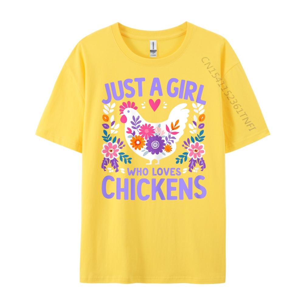 Just A Girl Who Loves Chickens Cute Chicken Luxury Clothing Women Shirts For Men Vaporwave