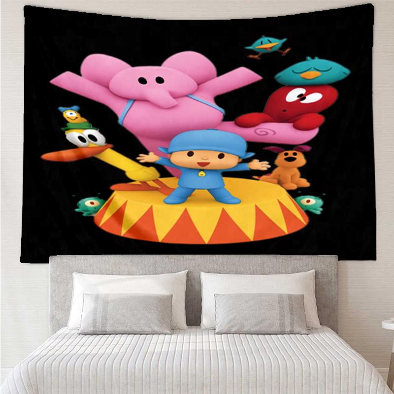 Pocoyo Print Tapestry, Backdrop, Easy Setup, Ideal for Bedroom, Office & Living Room, with Aesthetic Wall Hanging Decor.