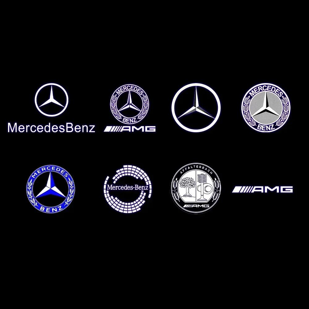 Autoaufkleber Für Mercedes Benz 2 STÜCK Original Auto Tür Willkommenslicht LED Auto Abzeichen Projektorlampe Für Mercedes Benz AMG Maybach W