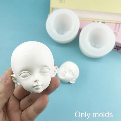 1 Piece Polymer Clay Head Sculpey Handmade Tools 3D Baby Face Silicone Molds Human Facial Mould Diy Doll Modified Accessories