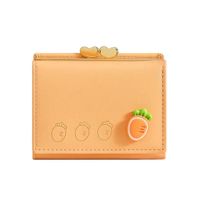 Süße kleine Leder-Taschengeldbörse für Damen Fruchtmuster Bifold Münzbörse Damen Mini Kurze Geldbörse Geldkartenhalter Clutch Bags