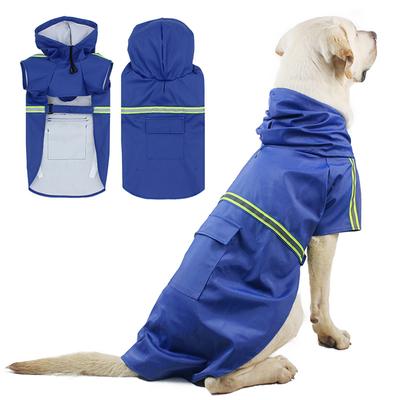 Dog Raincoat with Hood Pocket Reflective Adjustable Waterproof Slicker Rain Jacket for Small Medium