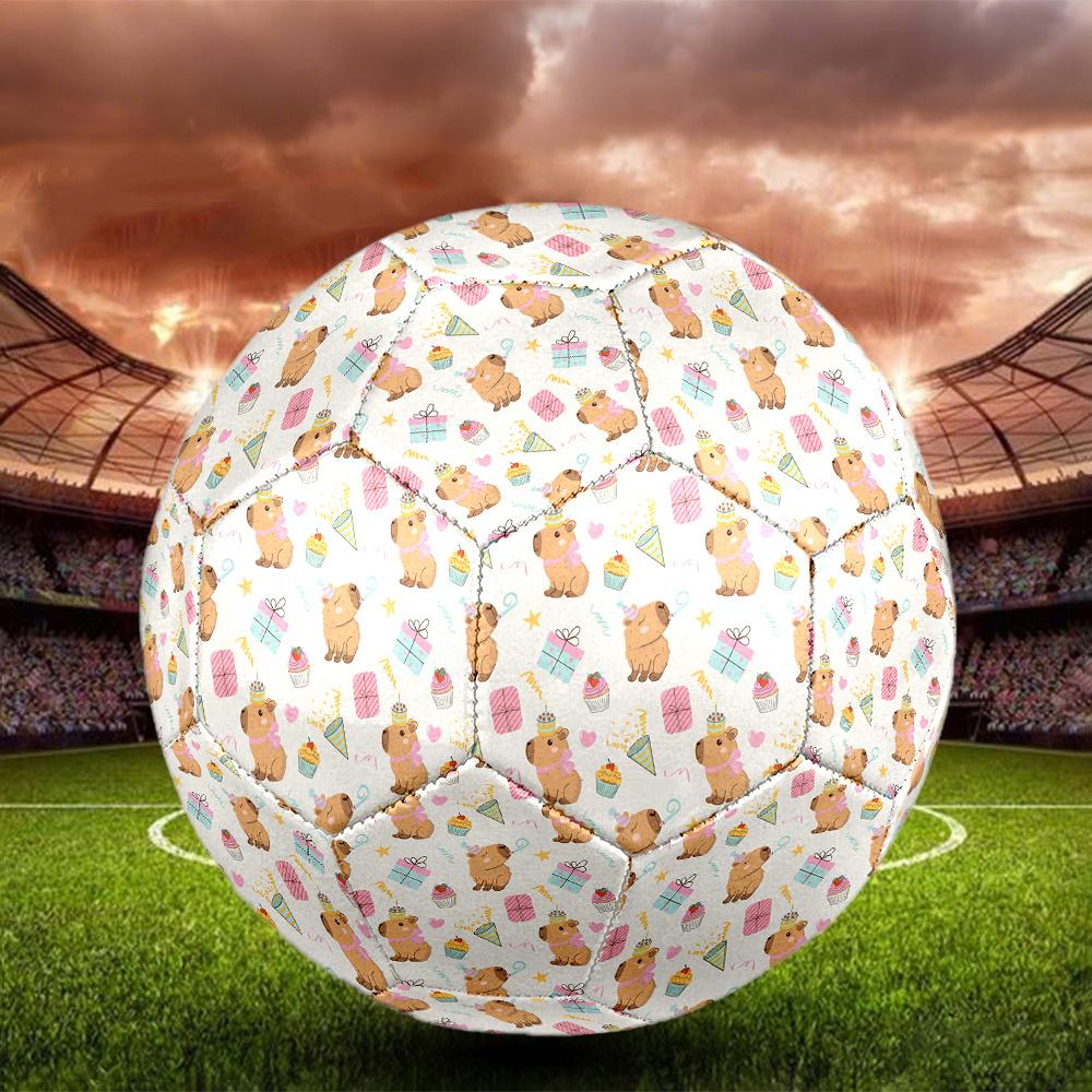1PC Capybara Party Celebration Soccer Ball Size 5 Football Machine Sewn Indoor/Outdoor Universal Football Gift W72