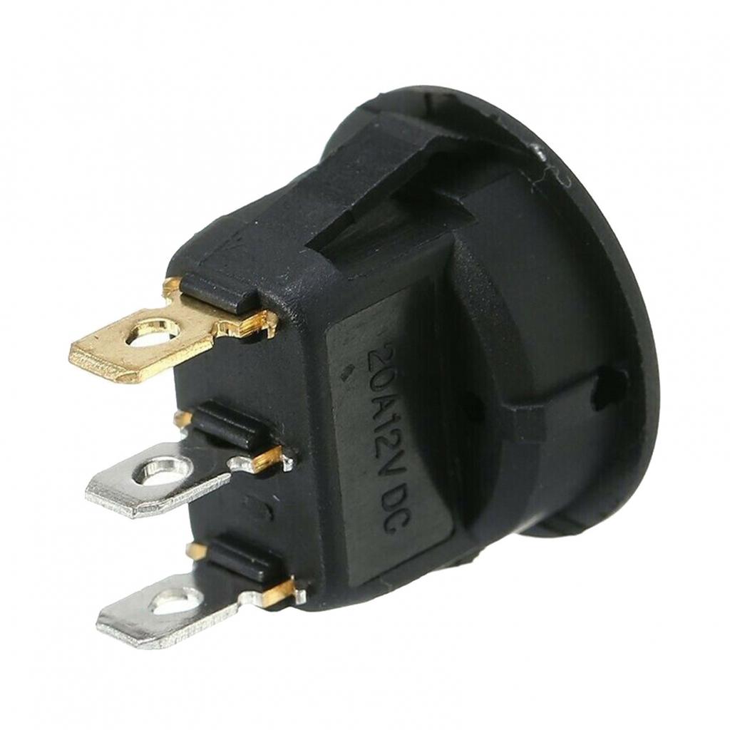 Plastic + Metal Switch Round 20Amp Car 3 Pin Rocker