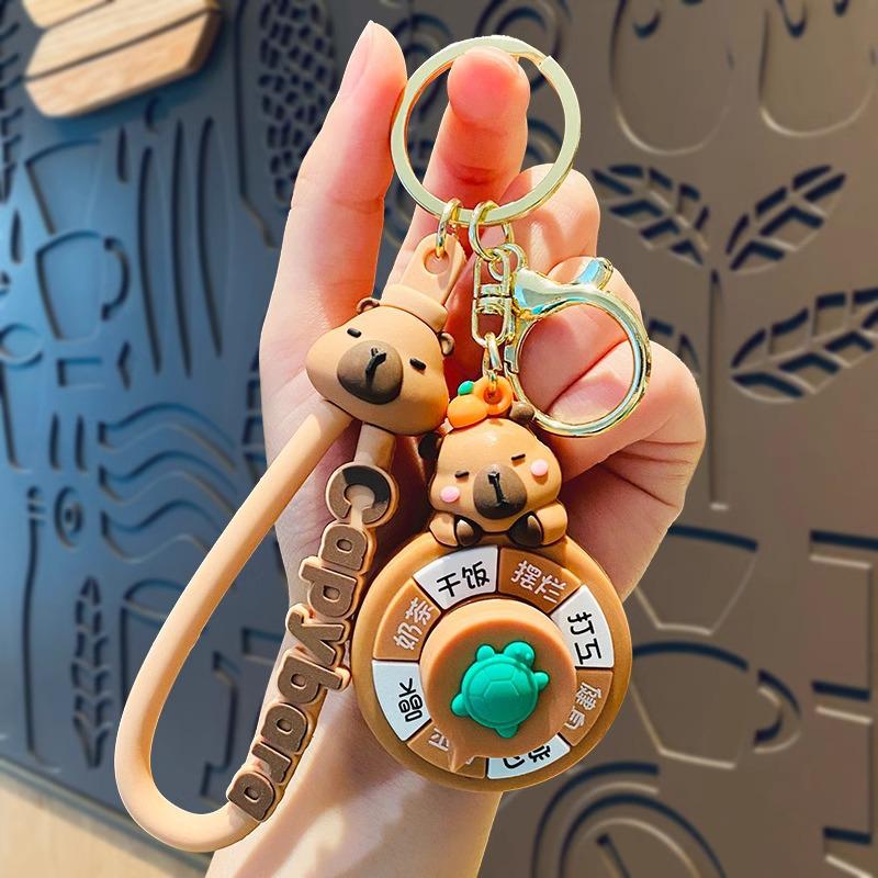 Capybara Cartoon Spinner Keychain - Cute Bag Charm Small Gift