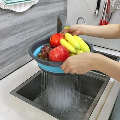 3-teiliges faltbares Sieb und Sieb, BPA-frei, Camping-Siebkorb, wiederverwendbare Küchensiebe für Pasta, Obst und Gemüse