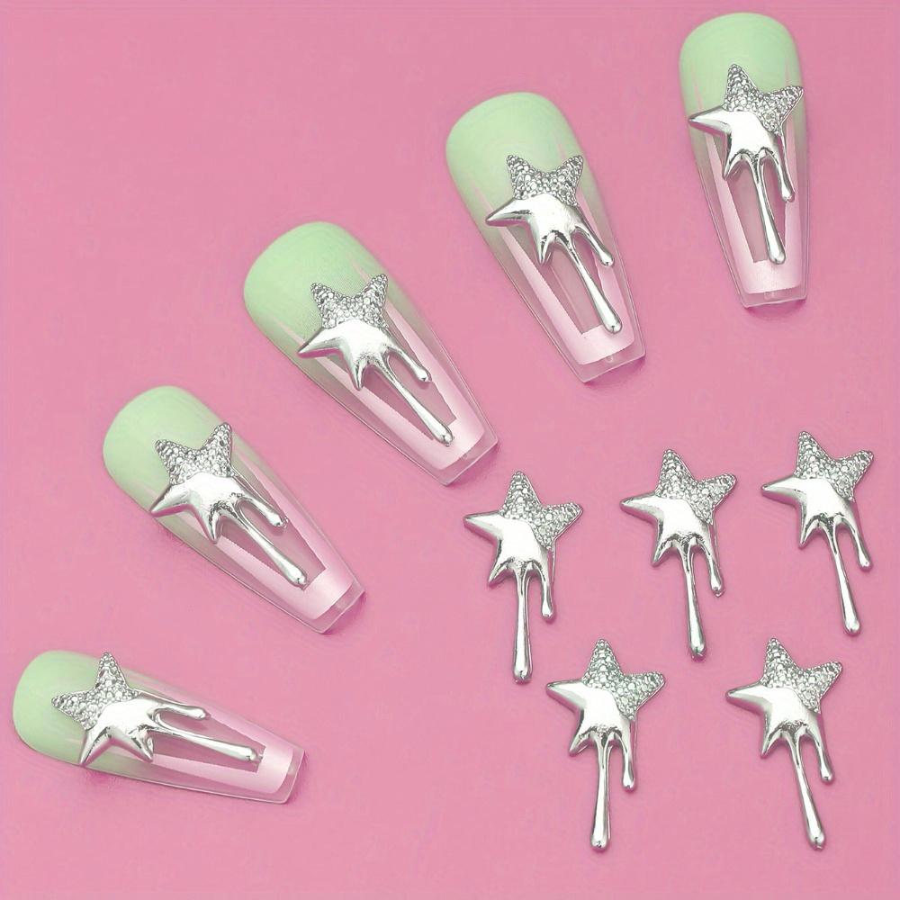 

10 шт., подвески для дизайна ногтей со звездами, аксессуары для дизайна ногтей в форме 3D звезды, ювелирные изделия для дизайна ногтей для девочек, товары для дизайна ногтей своими руками, украшения для рукоделия