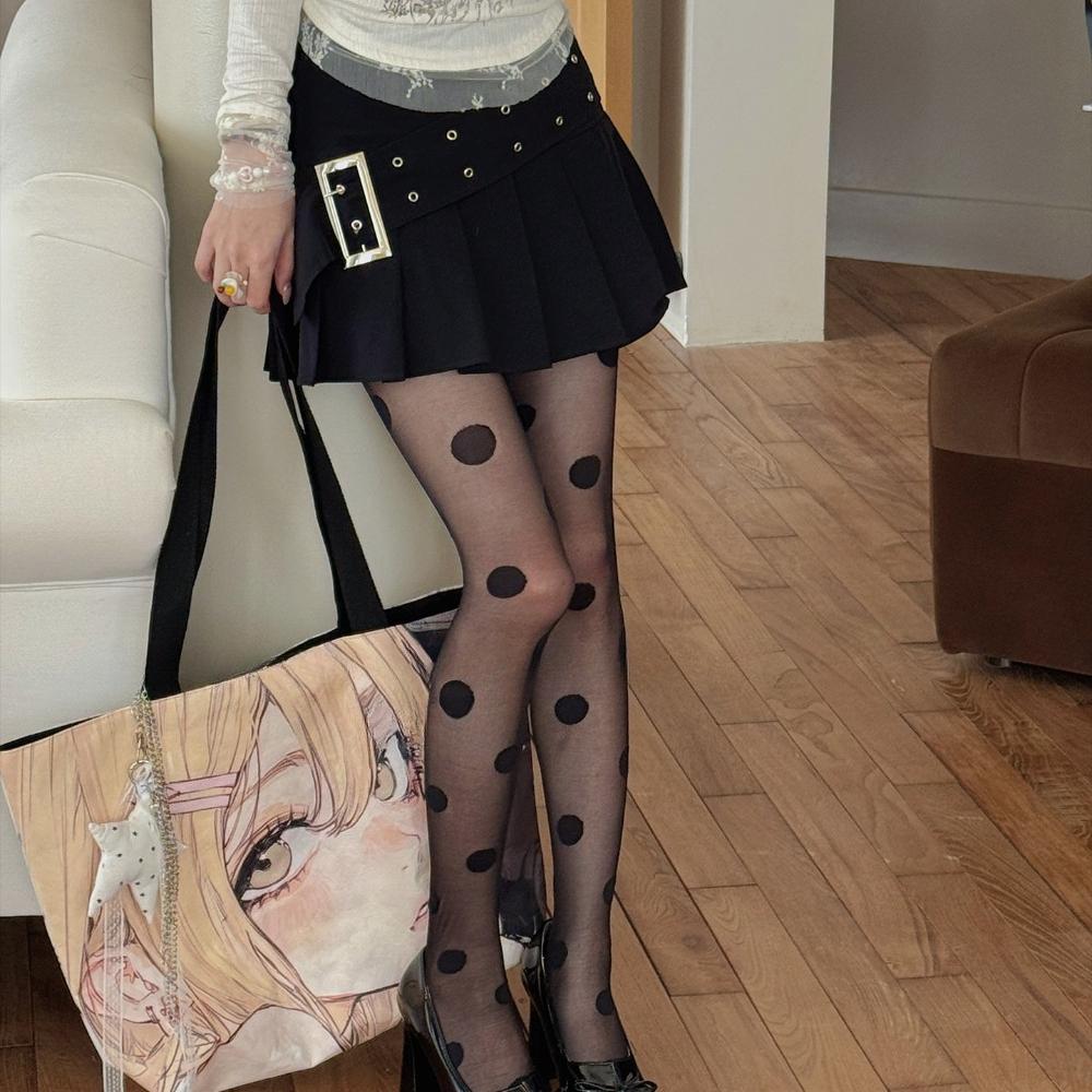 Süßes Mädchen Polka Dot Dünne Strumpfhose Sommer Sonnenschutz Koreanischer Ins Stil Niedliche Strumpfhosen für Kleider Jk Lolita Basissocken
