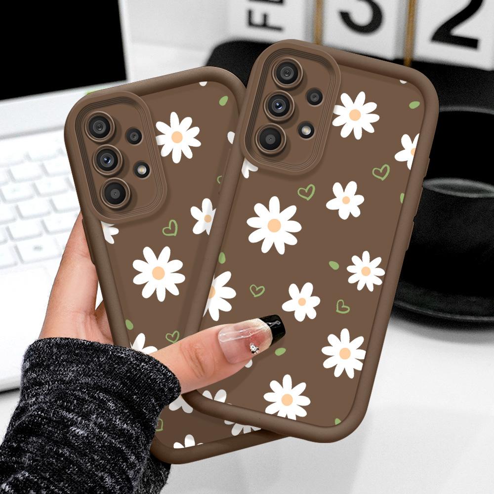 Floating Daisies Phone Case For Samsung Galaxy A54 A34 A14 A73 A53 A33 A23 A13 A72 A52 A52S A32 A22 A71 4G 5G Staircase Soft Cov