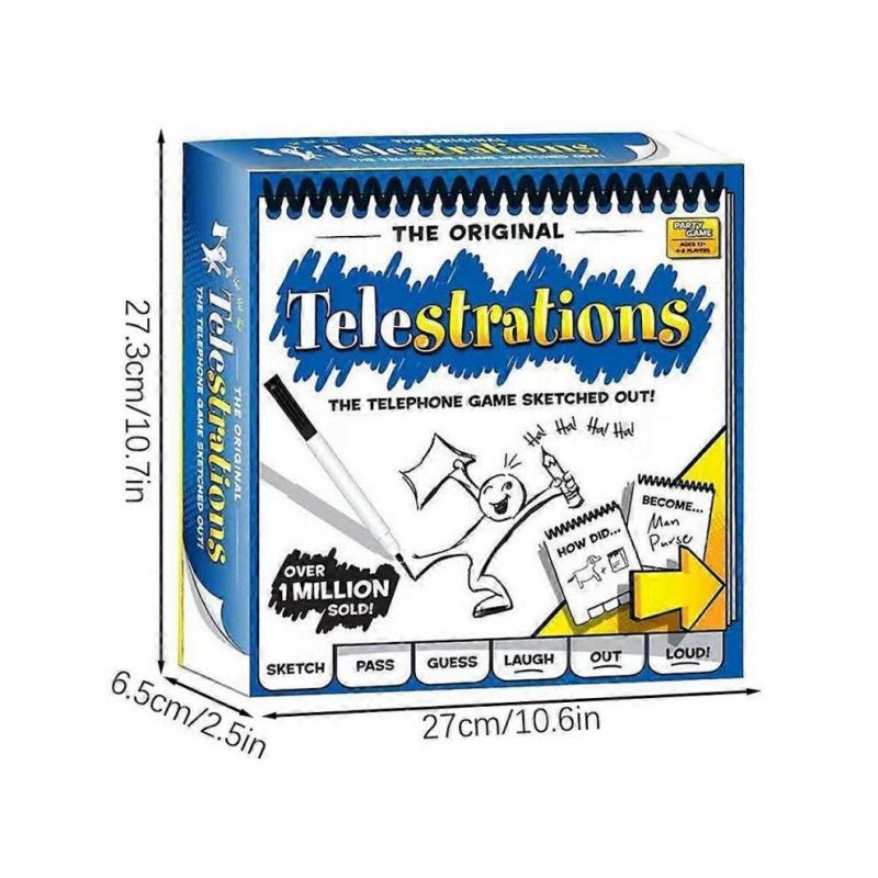 Telestrations 4-8 Hráčů Stolní Hra - Zábavná Hilarivní Kreslící a Hádací Párty Hra pro Děti Dospělé