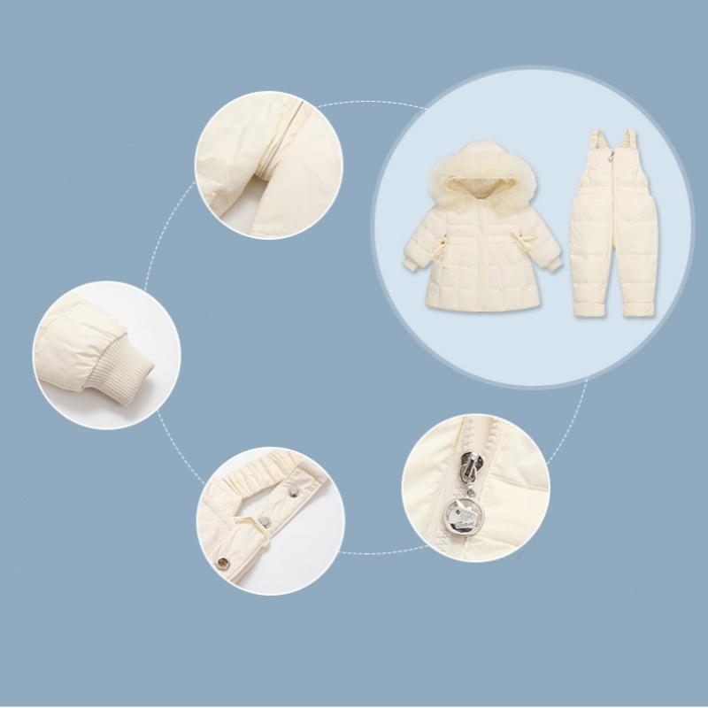 Children's Down Jacket Suit Baby Clothing Suspenders Thick Warm