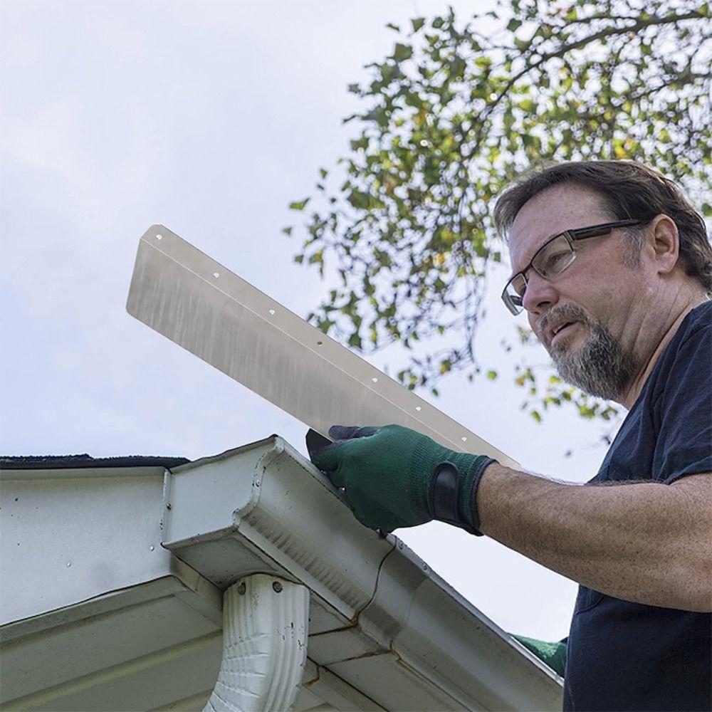 4Pcs/Set Flat Shingle Aluminum Roofing Gutter Guards Roof Rain Diverter Suitable Most House