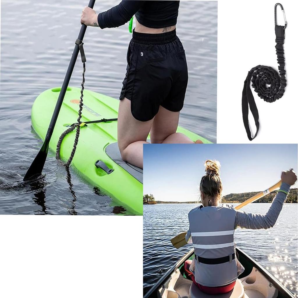 (Black + Green) Set of 2 Leash Cord Fishing Leash