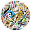 50pz Adesivi Graffiti Cartoni Animati Cool Impermeabili Fai da Te Skateboard Telefono Laptop Giocattolo per Bambini Decalcomania Street Art