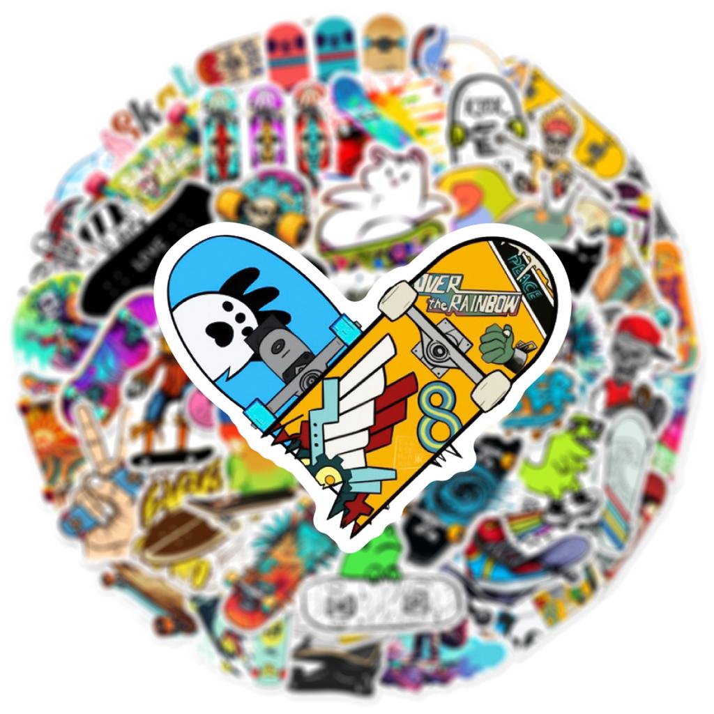 50pz Adesivi Graffiti Cartoni Animati Cool Impermeabili Fai da Te Skateboard Telefono Laptop Giocattolo per Bambini Decalcomania Street Art