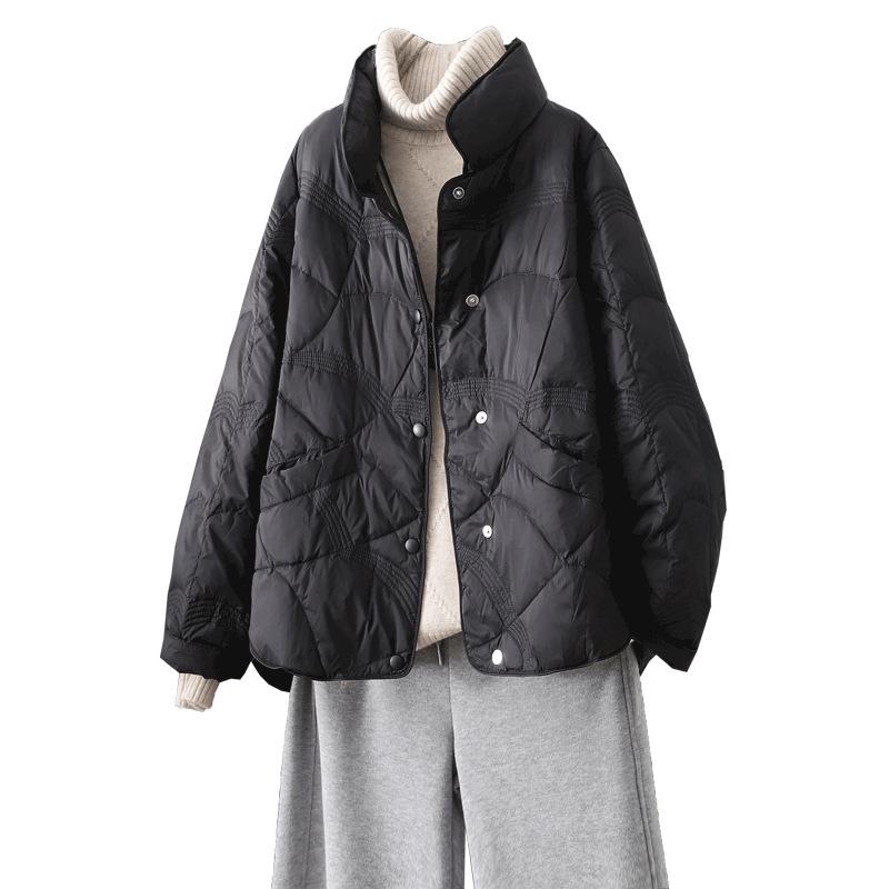Women's 2023 Retro Winter Lightweight White Duck Down Jacket - Short, Slim Fit, Fashionable Design